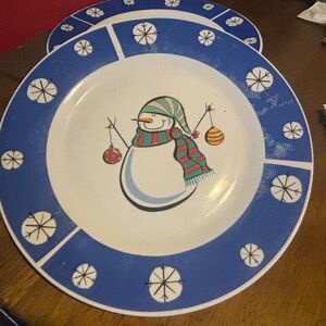 Snowman dinner plates